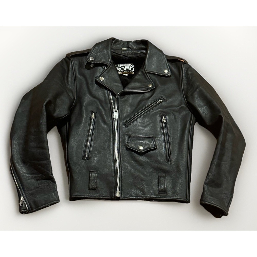 Vintage Open Road Perfecto Leather Motorcycle Jacket 38 Liner Schott Ramones